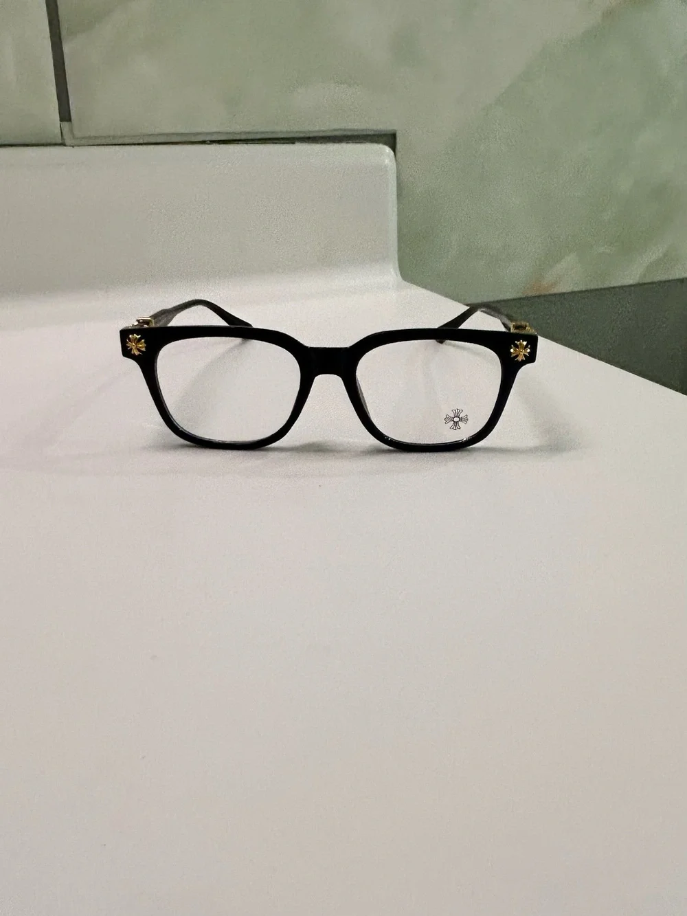 Chrome Hearts Black Kids Sunglasses with Gold Star Detail